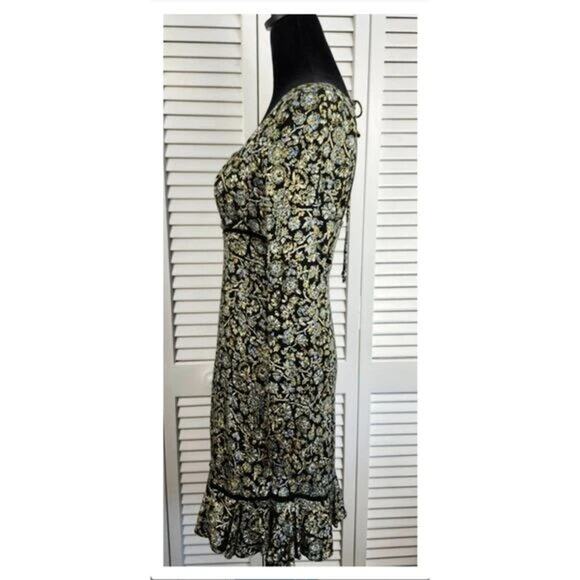 Free People Black Floral Mini Dress Size 2 NWT $128 - Picture 3 of 15